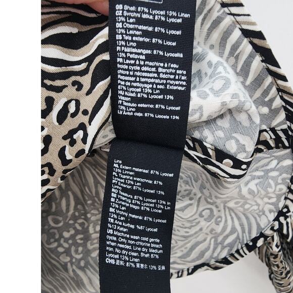 New NWT & Other Stories Animal Print Peplum Duo Button Wrap Blouse Top US 8 - Picture 12 of 12